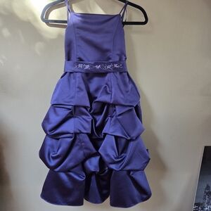 David's Bridal Satin Purple Size 5 Childrens Dress